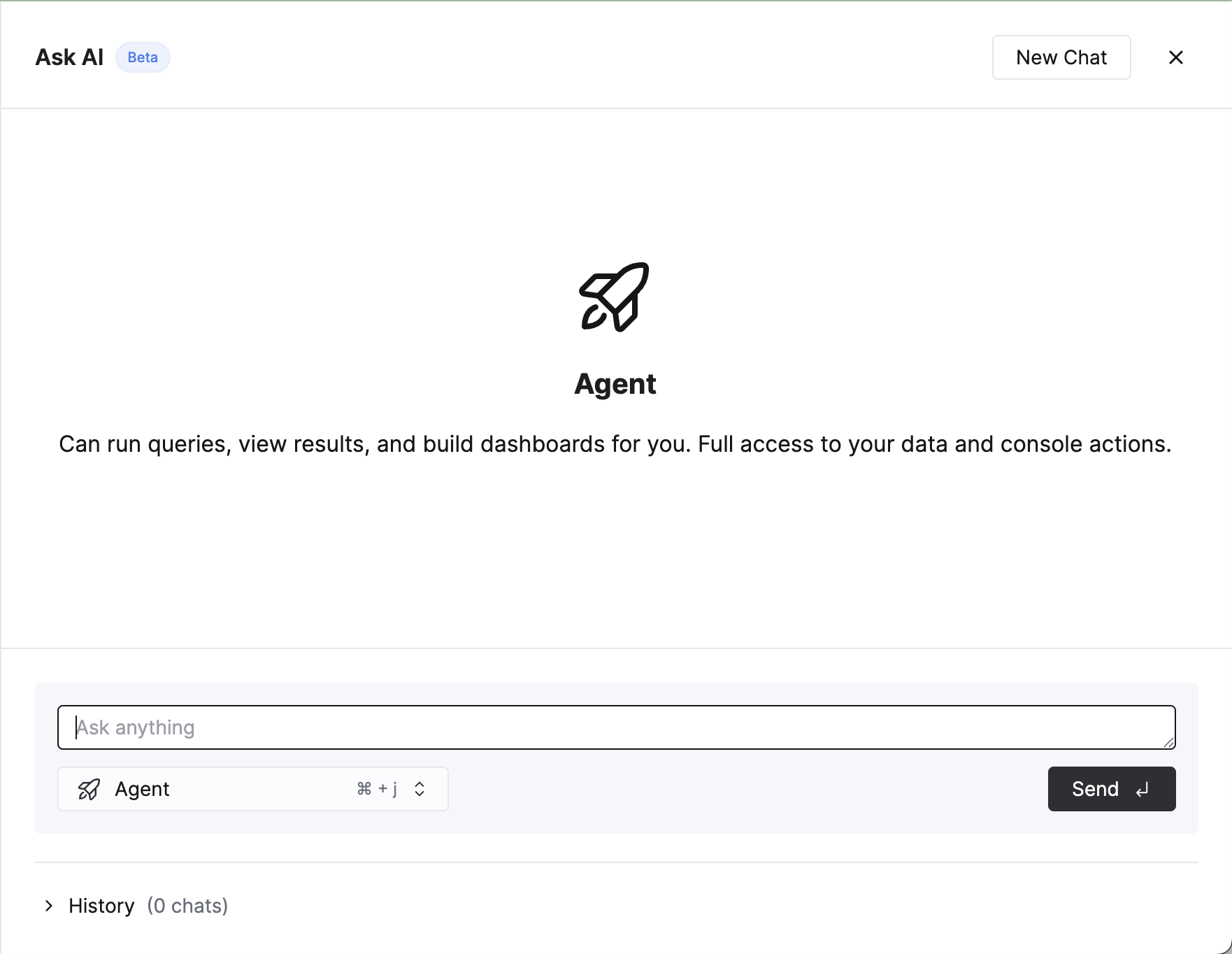 Открытие выезжающей панели AI Chat