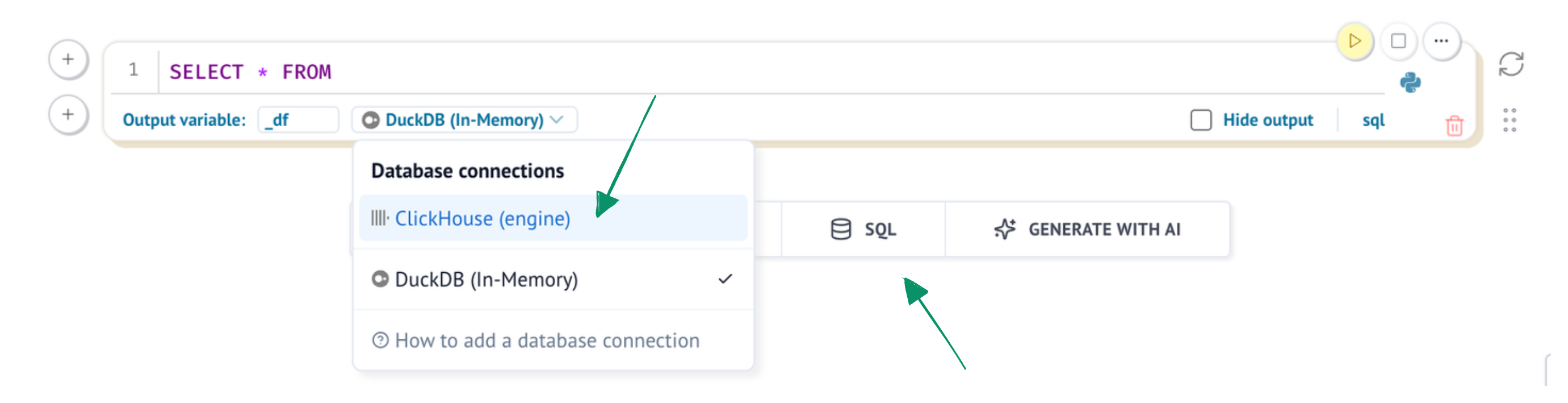 �Выбор SQL-движка