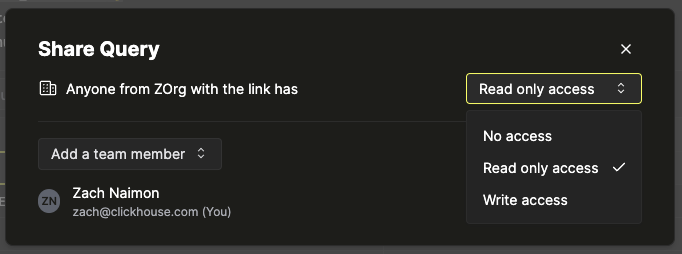 Редактирование доступа
